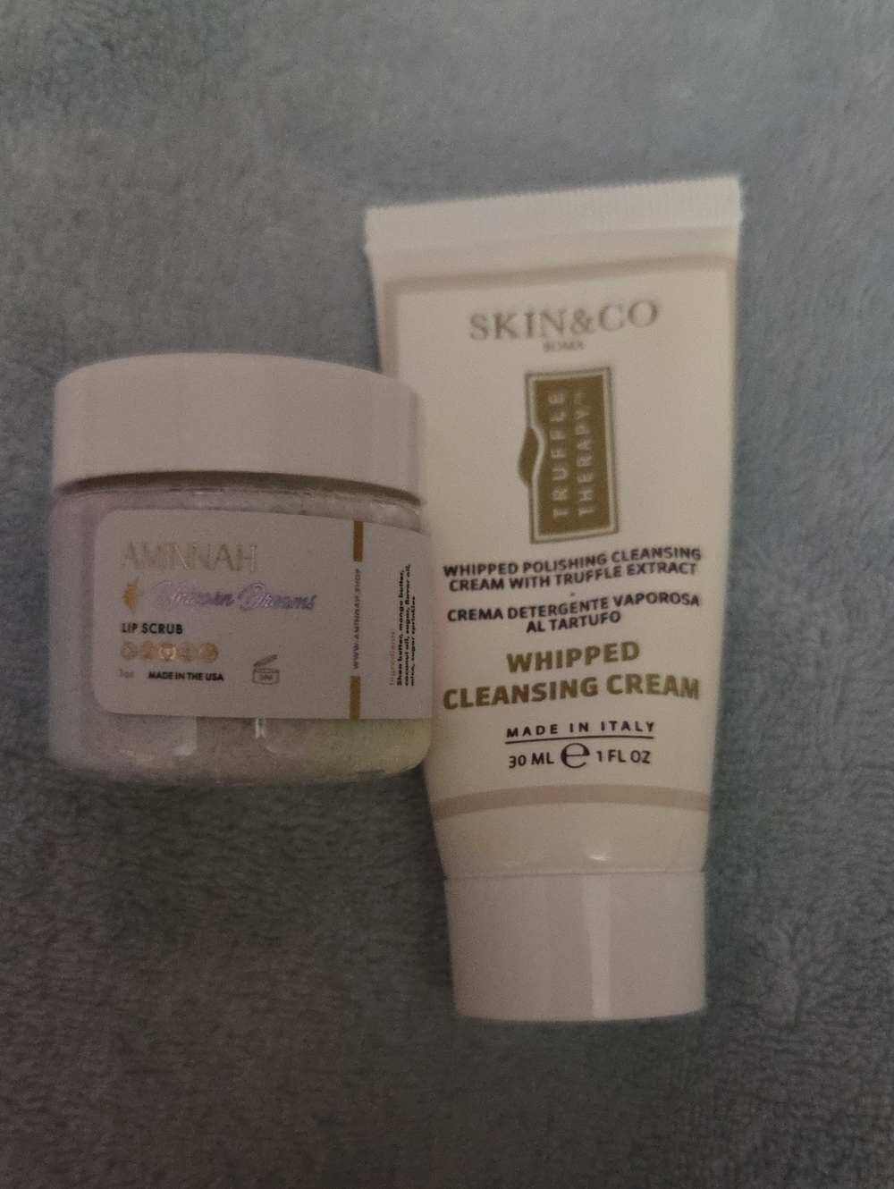 Skin & Co Whipped Cleansing Cream and Pink Jar Lip Scrub - White, Pink NWOT